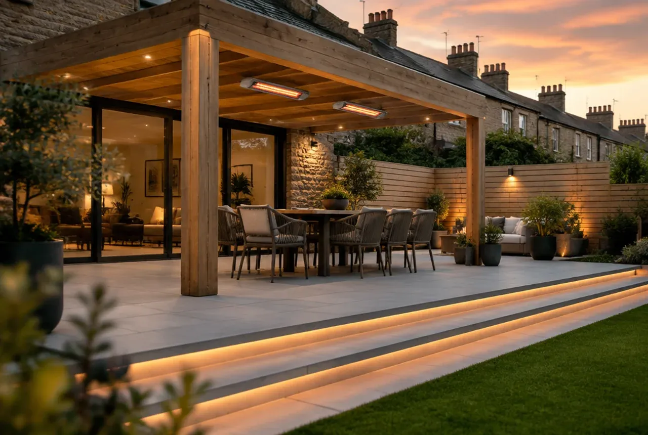 Architectural Outdoor Lounge & Heated Pergola
