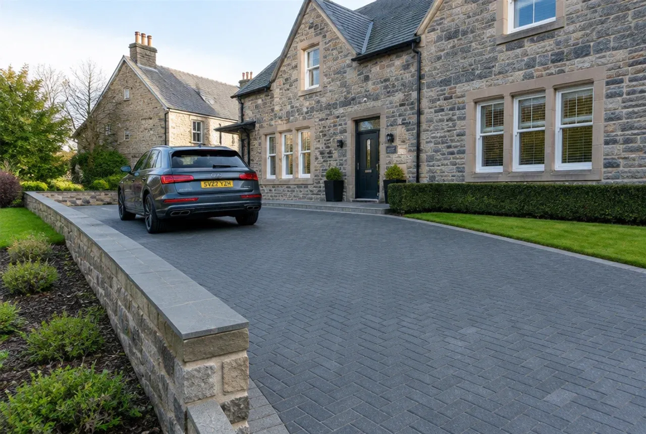 Permeable Driveway & Retaining Wall Complex