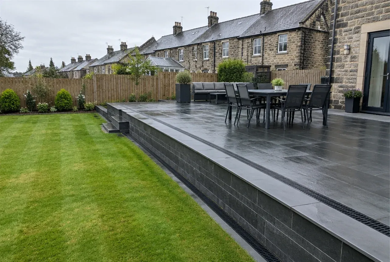 Deep Clay Drainage & Raised Terrace